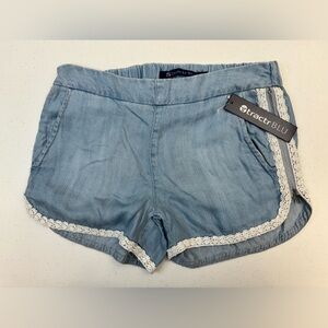 Tractr Blu Short Blue Lace Women Side Zipper  2 Pockets NWT Sz 24 / XS # 299